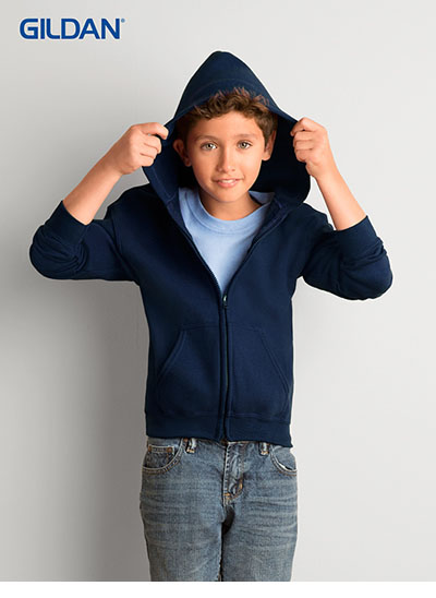 18600B Heavy Blend Youth Full Zip Hooded Sweatshirt